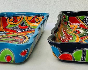 Talavera snack tray multi coloured