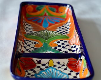 Talavera snack tray multi coloured
