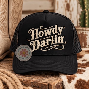 Howdy Darlin neppe petpatch, neppe geborduurde petpatch, truckerpetpatch, PNG, direct te downloaden, sublimatie DTF digitaal ontwerp truckerpet