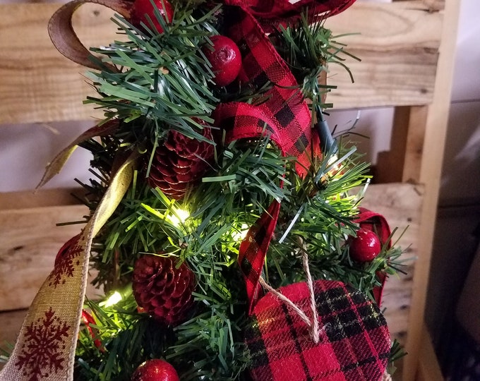 Country Christmas Tree Cemetery Vase or Table Arrangement Etsy