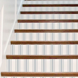 Dekorative Stoff Streifen Ticking Vinyl Treppe Riser Decals. Schneiden Sie auf Ihre Größe und Farbe Wahl - Preis ist pro Aufkleber