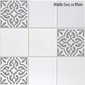 Set of Twelve 4 1/4&quot; Vinyl Tile Decals - Accent Kitchen Adhesive Stickers- Back Splash - Backsplash Bathroom Stickers