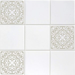 Set of Twelve 4.25" Vinyl Tile Decals - Ornate Baroque Style Accent Kitchen - Backsplash -Bathroom Stickers