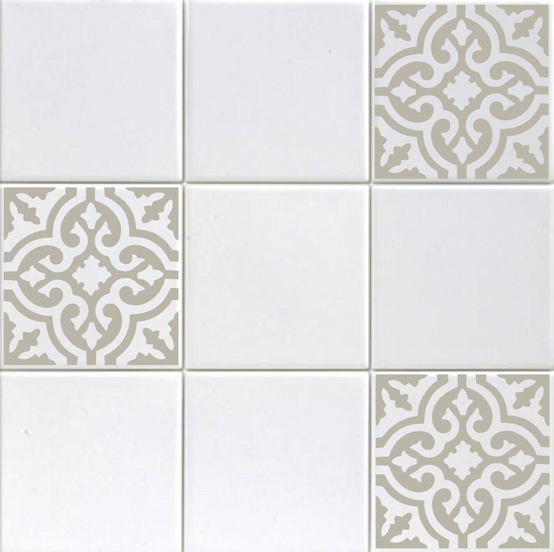 Set Of Six 4 Vinyl Tile Decals Accent Kitchen Adhesive Etsy