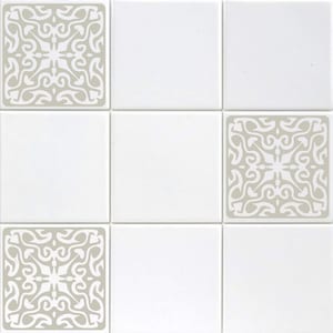 Set of SIX 6&quot; Vinyl Tile Decals -  Ornate Designs -  Kitchen Bathroom Backsplash Accent Stickers