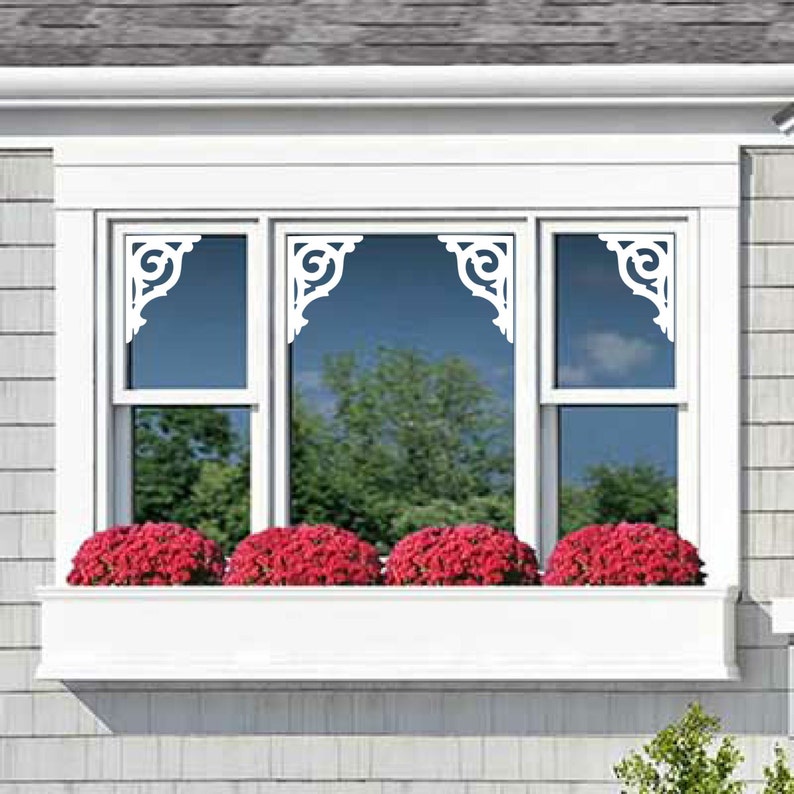 Window Mirror Door Vinyl Decals Nantucket Fretwork Image 0