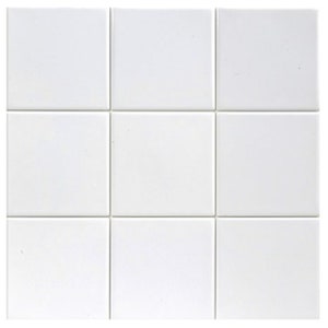 Set of Ten Solid White Gloss 4 1/4" Vinyl Tile Decals -NO DESIGN Accent Kitchen Adhesive Stickers - Backsplash Bathroom Stickers