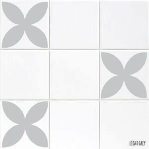 Set of Six 4.25&quot; Vinyl Tile Decals - Design Kitchen Adhesive Stickers- Back Splash - Backsplash Bathroom Stickers