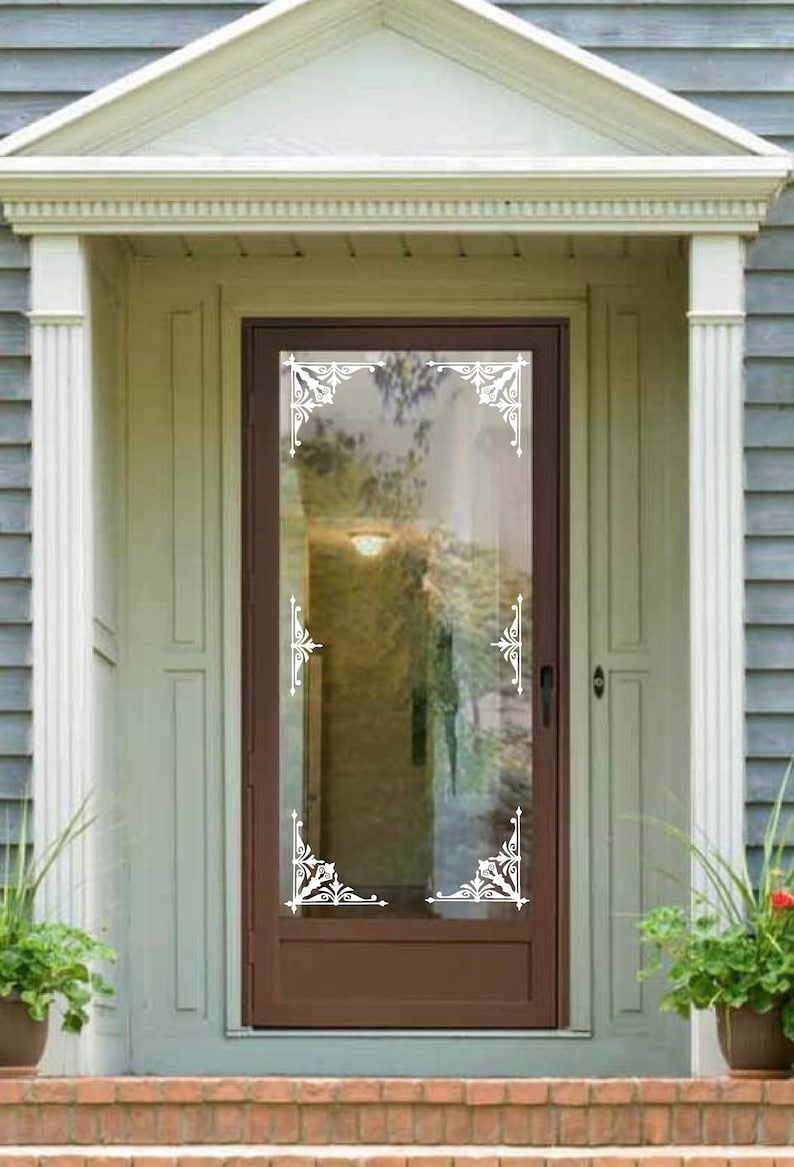 Window Or Mirror Vinyl Decals Wrought Iron Decorative Corner Image 0