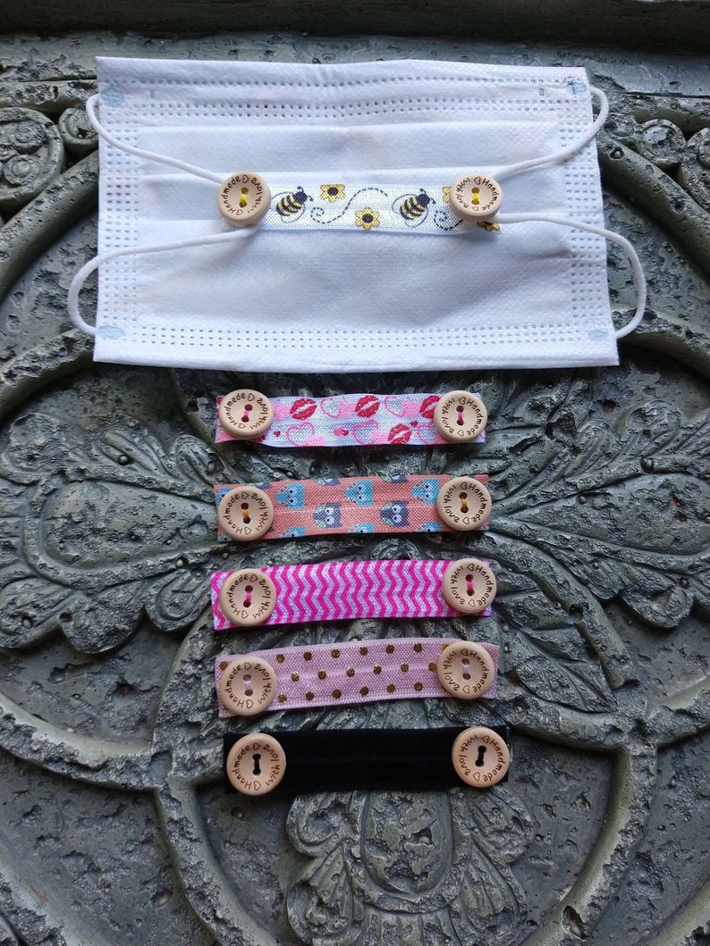 KIDS Ear Saver Face Mask Extender Soft Elastic Button Mask Etsy