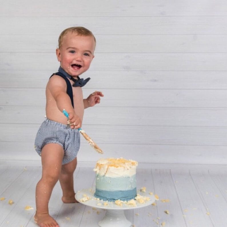 1st Birthday boy cake smash Outfit Bow tie bloomers Suspenders Etsy