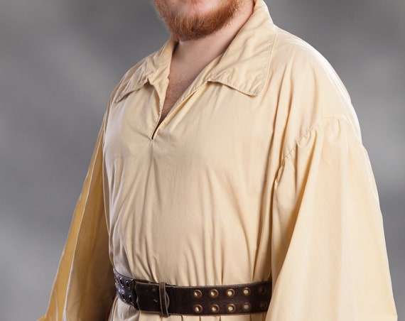 Men's Collared Renaissance Shirt with Tie cuffs, Renaissance, LARP, Costume, Fantasy, SCA, Adventurer, Pirate