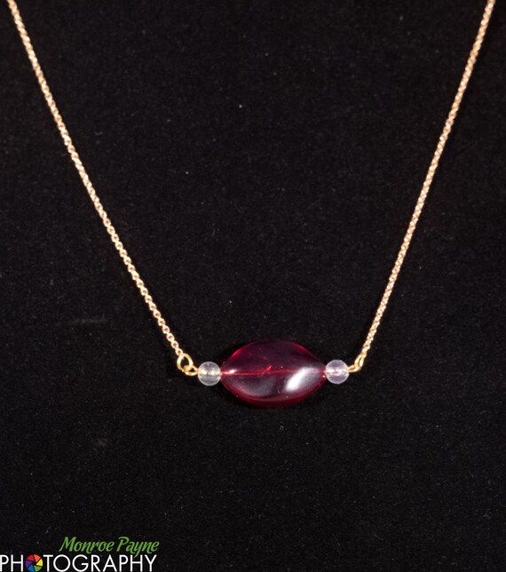 Girl's Necklace, Red and Gold