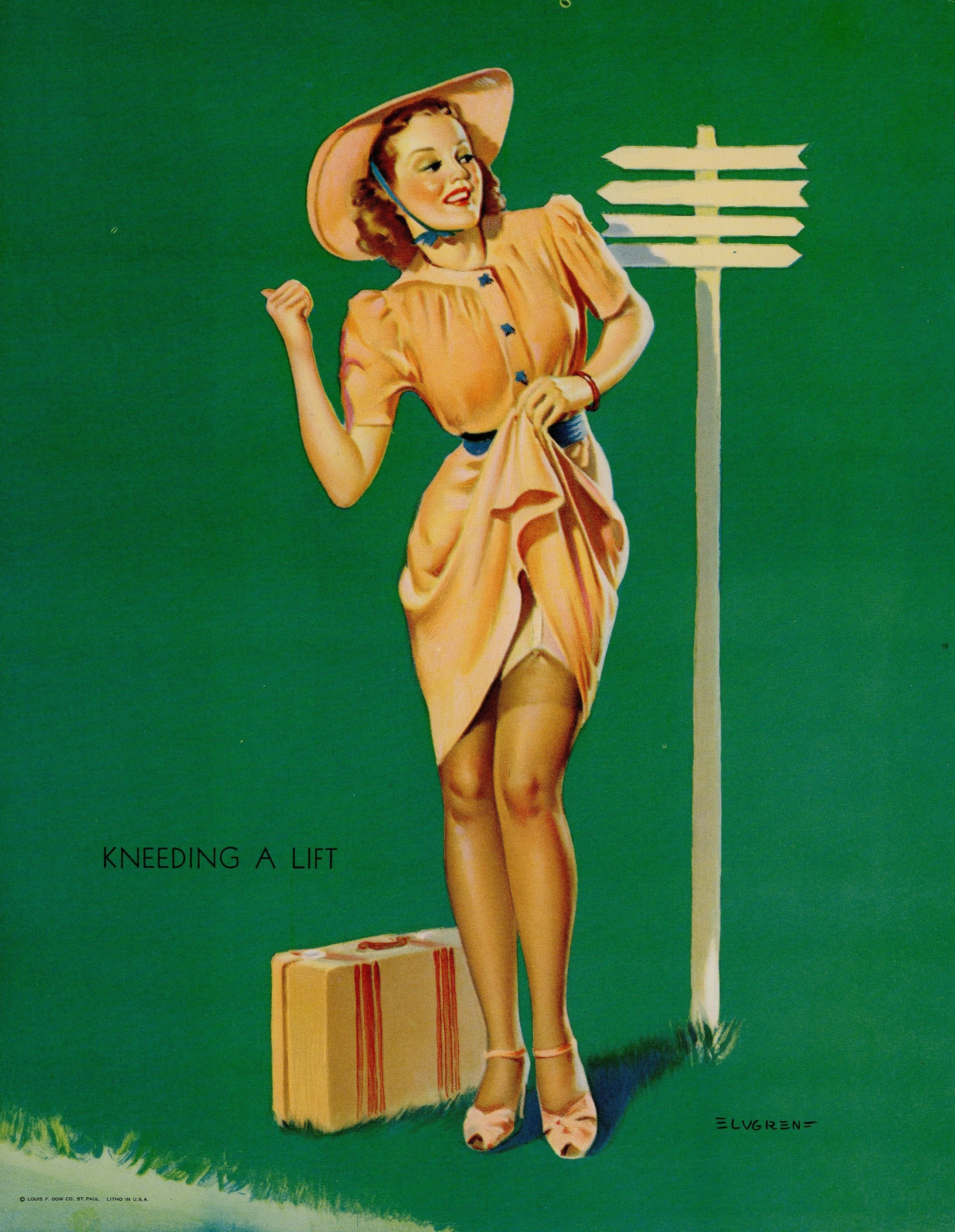 Original Vintage 1940 S Pinup Litho Calendar Top Etsy