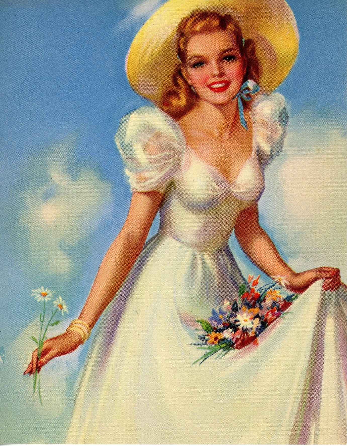 ORIGINAL 1940's JULES ERBIT Pin Up Calendar Top Litho Etsy