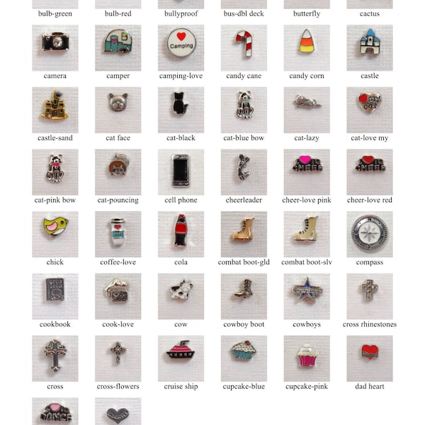 Dijes flotantes Bu-Da para medallones con dijes flotantes