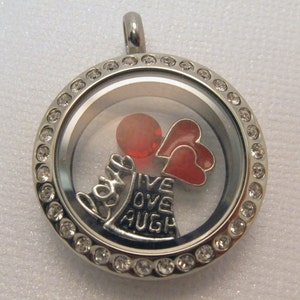 Love floating charm locket necklace or pick 3 charms