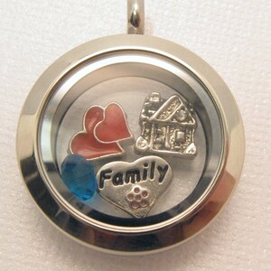 Love my Family floating charm locket necklace or pick 3 charms
