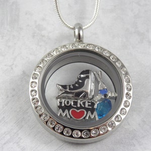 Hockey Mom floating charm locket necklace or pick 3 charms