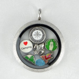 I love Scouting, Boy Scouts 30mm stainless steel floating charm locket pendant necklace, choice of 5 different etched designs (SEE NOTE ***)