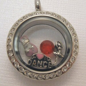 Ballerina floating charm locket necklace or pick 3 charms