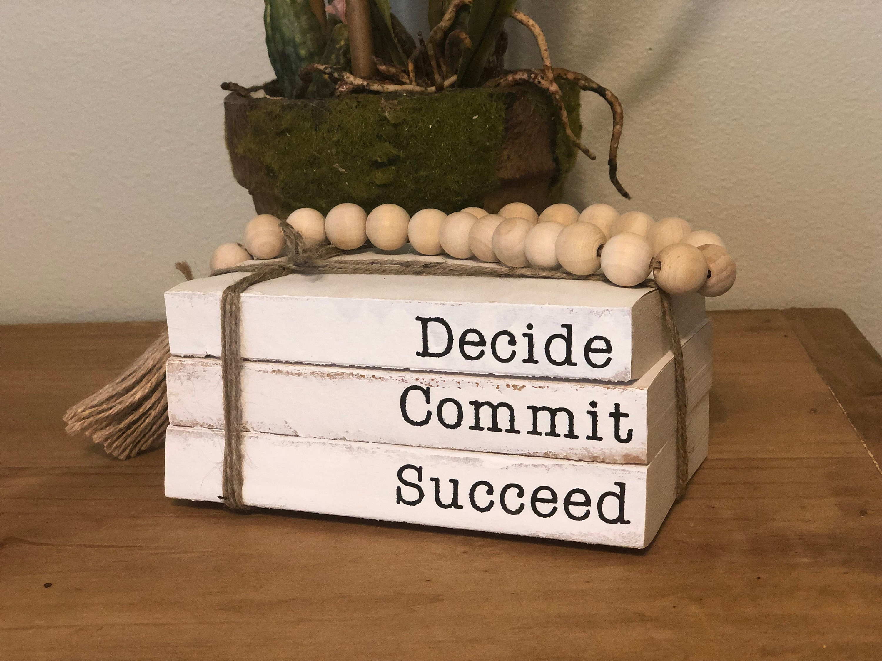 Decide / Commit / Succeed / Book Trio / Stacked Books / Stamped Books ...