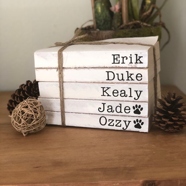 stamped books / personalized books / stacked books / book bundle / custom books / outbound books / custom name books / rustic / kid names