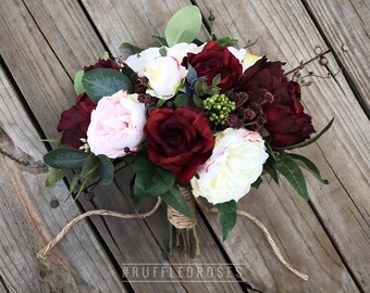 Boho Bouquet, Burgundy Blush Bouquet, Bridal Bouquet, Wedding Bouquet, Wine Bouquet