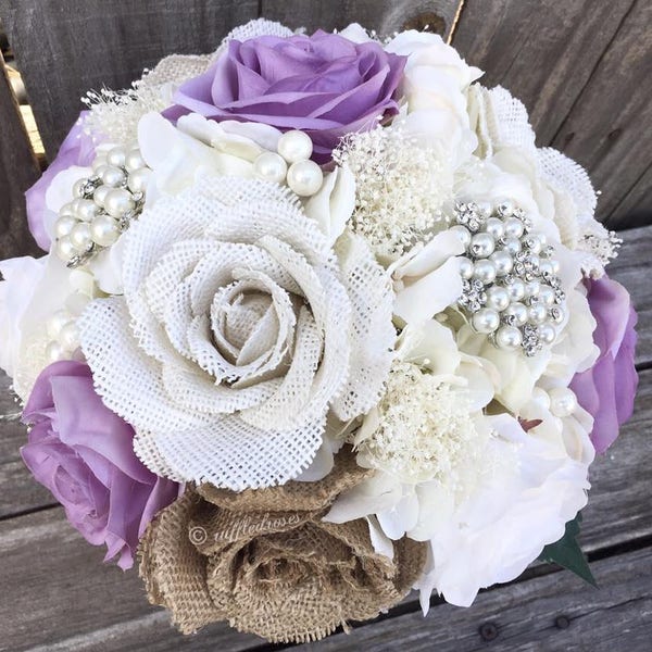Burlap Lace Bouquet - Etsy