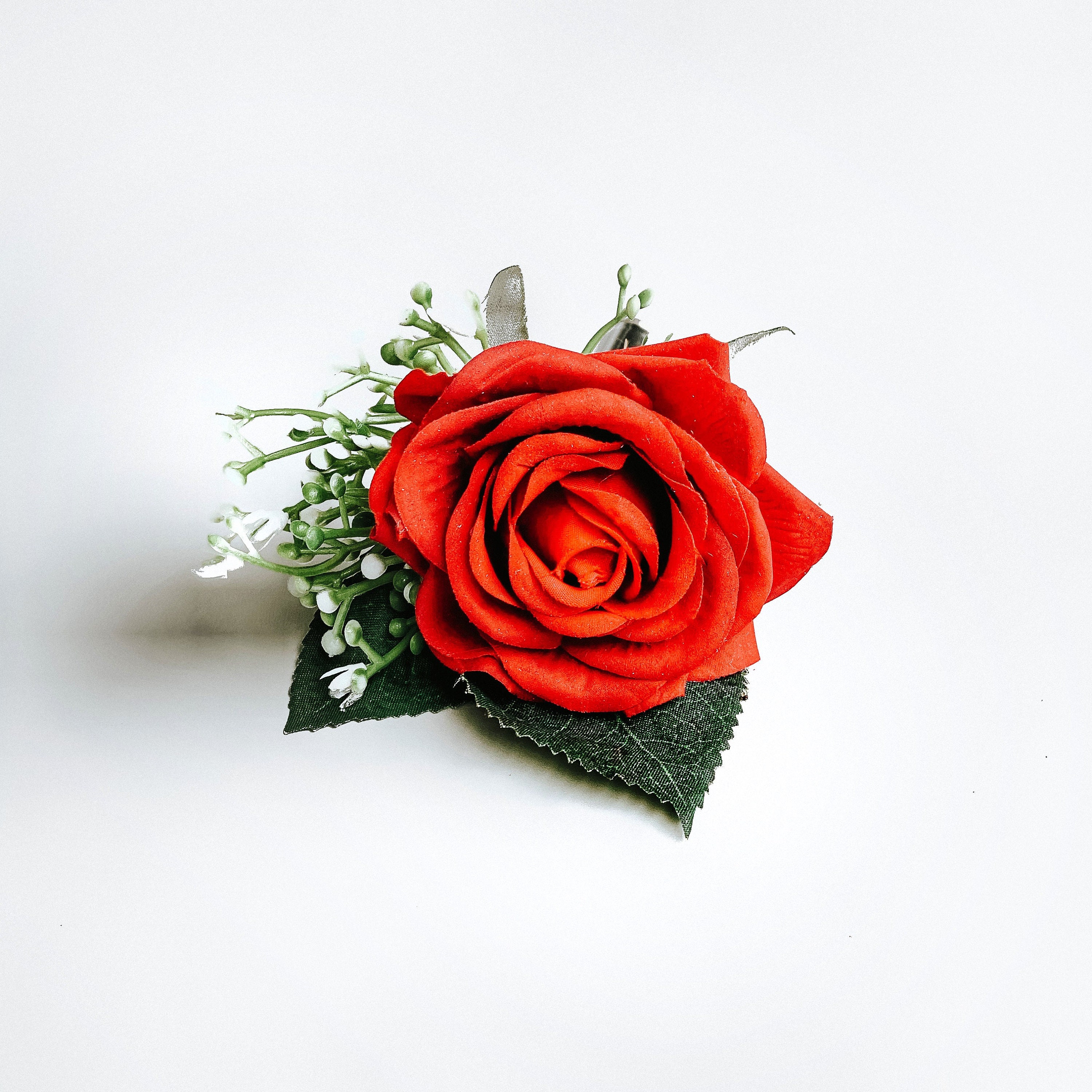 Rose Boutonniere, Wedding Flowers, Red Rose Pin, Prom Rose Boutonniere, Wedding Flowers, Red Rose Pin, Prom