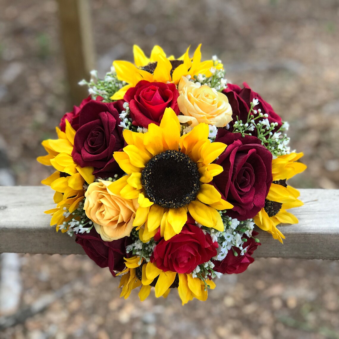 Rose and Sunflower Bouquet Bride Bouquet Sunflower Bouquet Etsy