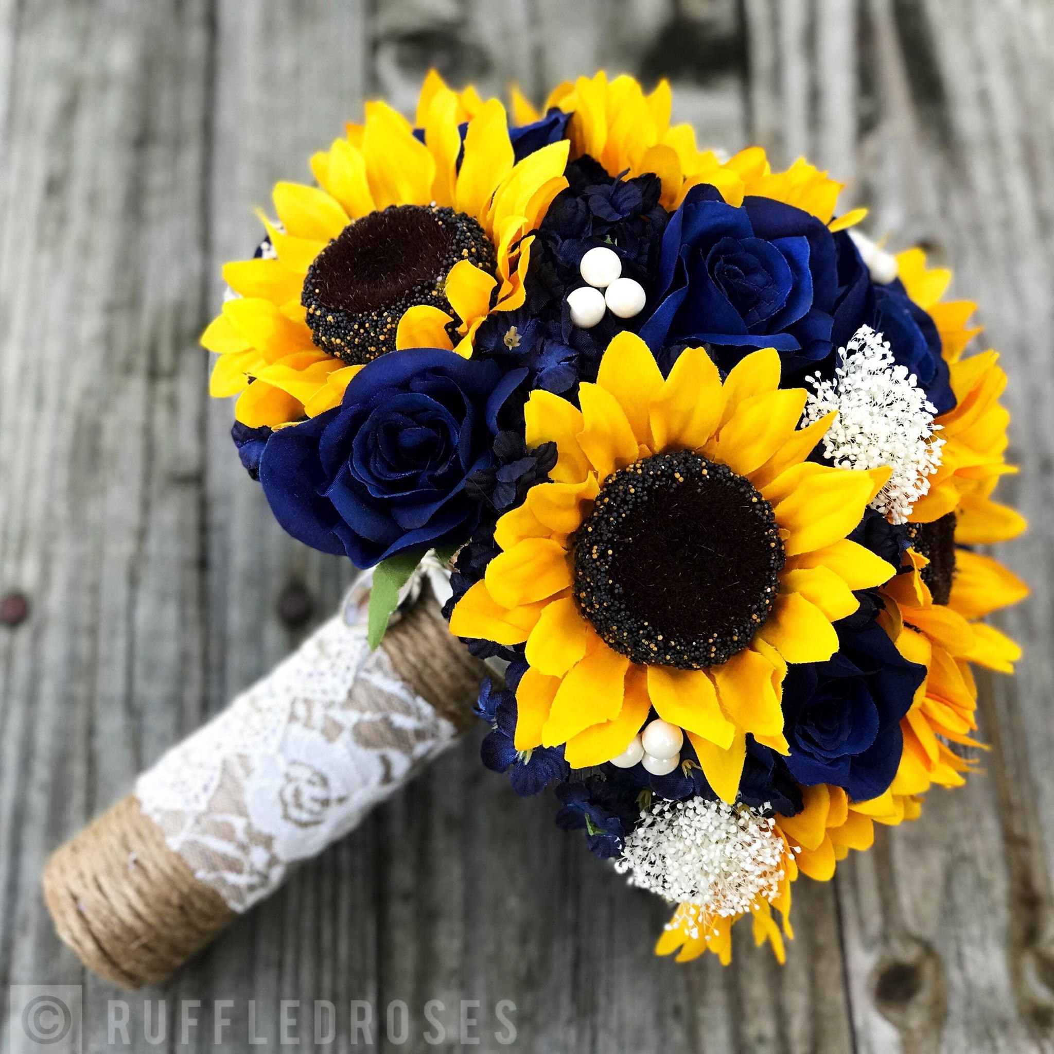 Navy Sunflower Bouquet, Navy and Sunflower Bouquet, Sunflower Bouquet,  Sunflower and Rose Bouquet