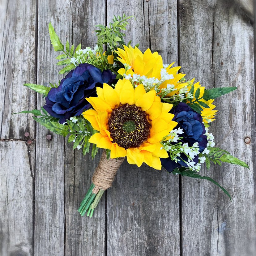 Sunflower Bouquet, Sunflower Rose Bouquet, Navy Sunflower Bouquet, Navy Wedding Bouquet - Etsy Sunflower Bouquet, Sunflower Rose Bouquet, Navy Sunflower Bouquet, Navy Wedding Bouquet - Etsy