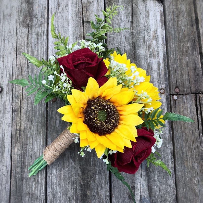 Sunflower rose bouquet deals