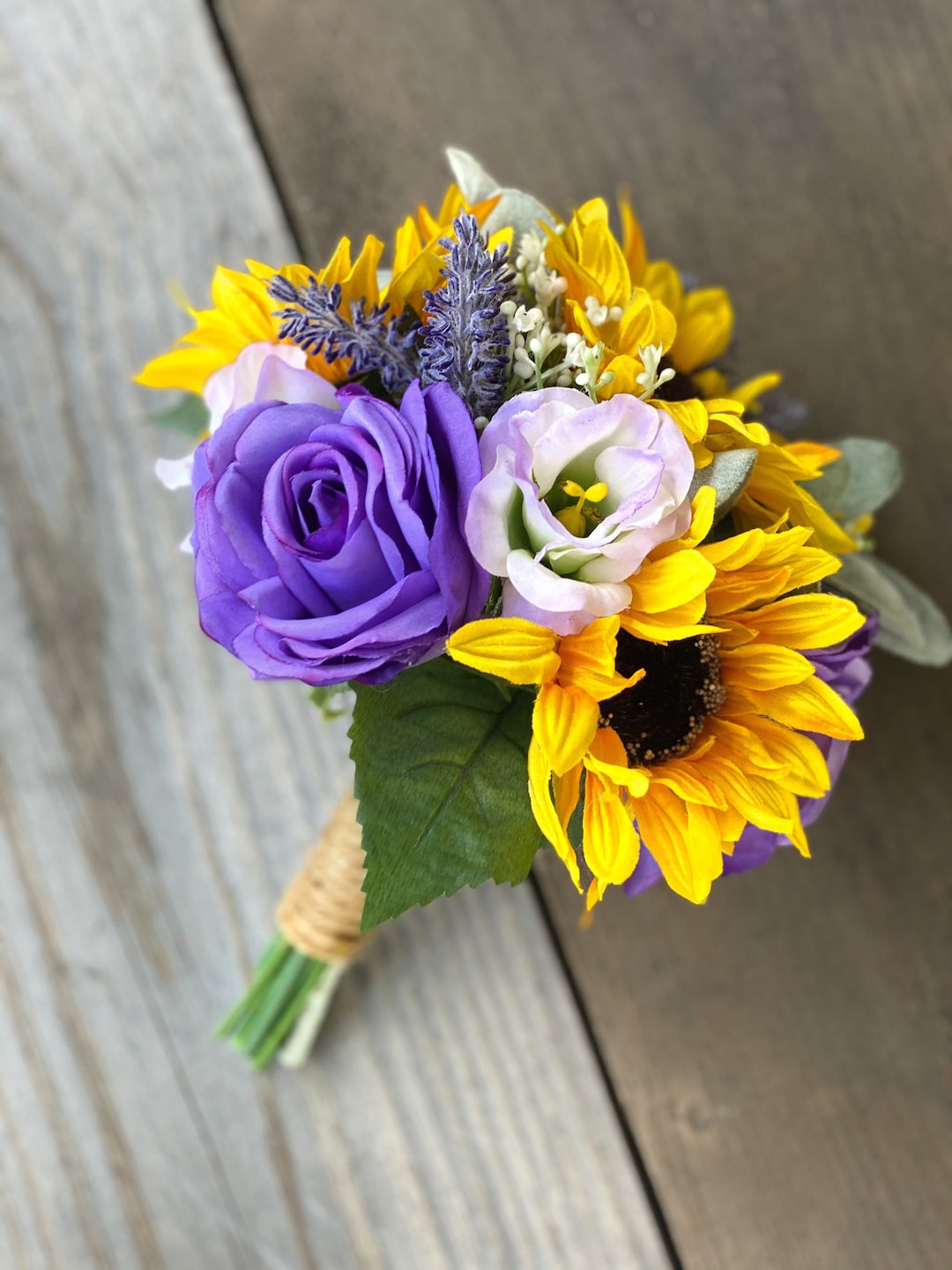 Sunflower Bouquet, Purple Sunflower Bouquet, Sunflower and Rose Bouquet