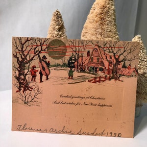 Vintage Christmas Card 1930