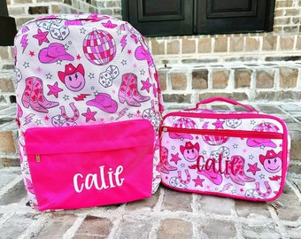 Jane Marie Giddy Up Backpack- Personalized Book Bag, diaper bag, Farmhouse, Preschool Bookbag, Best Seller girl bag, Disco Bag