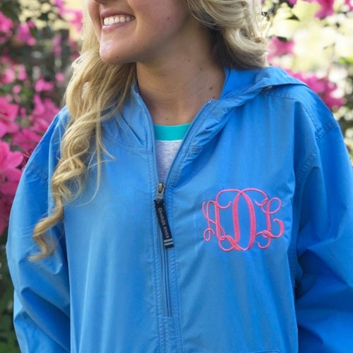 Monogrammed Rain Jacket / Pack N Go Pullover / Quarter Zip / Etsy