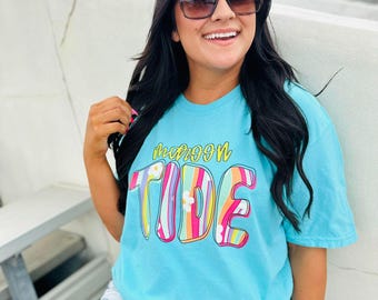 Groovy Daisy Mascot Lagoon Blue Graphic Tee #32, Back To School, Custom School Tee, First Day Of School, School Design, Best Seller