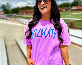 Neon Puff Mascot Neon Violet Graphic Tee #47, Back To School, Custom School Tee, First Day Of School, School Design, Best Seller