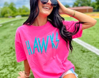 Neon Puff Mascot Neon Pink Graphic Tee #47, Back To School, Custom Tee, Custom School Tee, First Day Of School, School Design