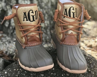 monogrammed sperry duck boots