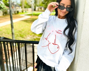 Sweet AS Cherry DTF Sweatshirt, Trendy Sweatshirt, Cutesy Graphic Tee, Best Seller Graphic Sweatshirt