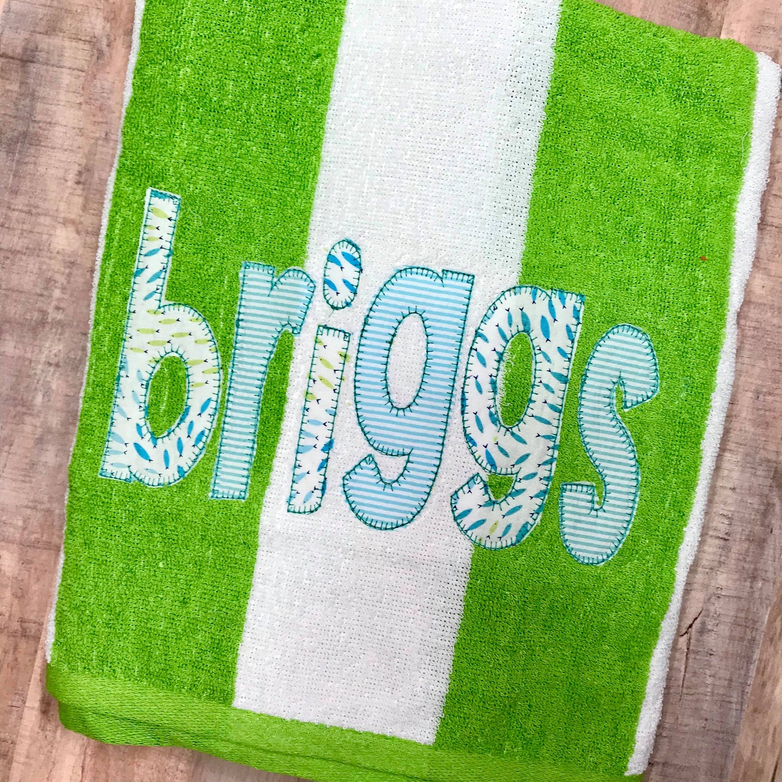 Personalized Monogrammed Beach Towels Applique Name on Beach Etsy