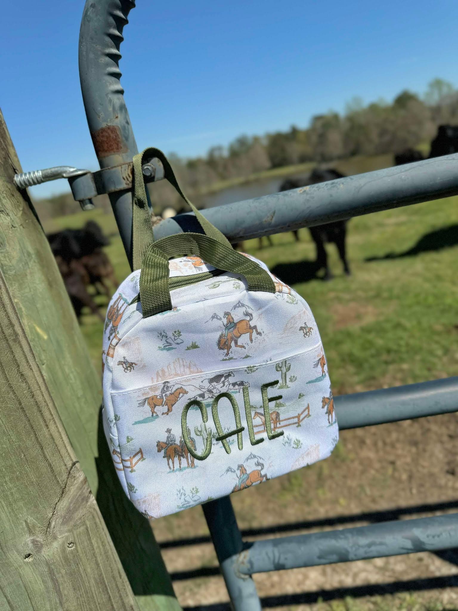 Jane Marie, Wanna Be A Cowboy Backpack - Personalized School Bag, Book Bag,Embroidered Name, diaper bag, Preschool Bookbag, Best Seller