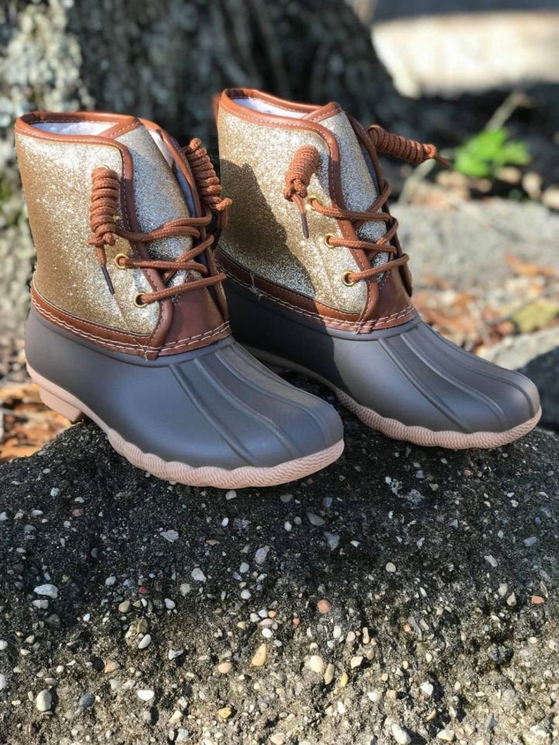 glitter duck boots