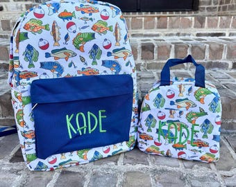 Jane Marie Hook On Backpack - Personalized School Bag, Embroidered Name, diaper bag, Preschool Bookbag, Best Seller Boy Bag
