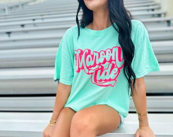 Retro Mascot Puff Island Reef School Tee #12, Back To School, Custom Tee, Custom School Tee, First Day Of School, School Design