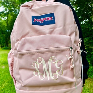 Personalized Misty Rose Cross Town Jansport Backpack, School Bookbag, Free Monogram