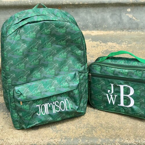 Dino-Mite Backpack - Personalized School Bag, Book Bag, Name applique, diaper bag, Farmhouse, Preschool Bookbag, Best Seller Boy Bag